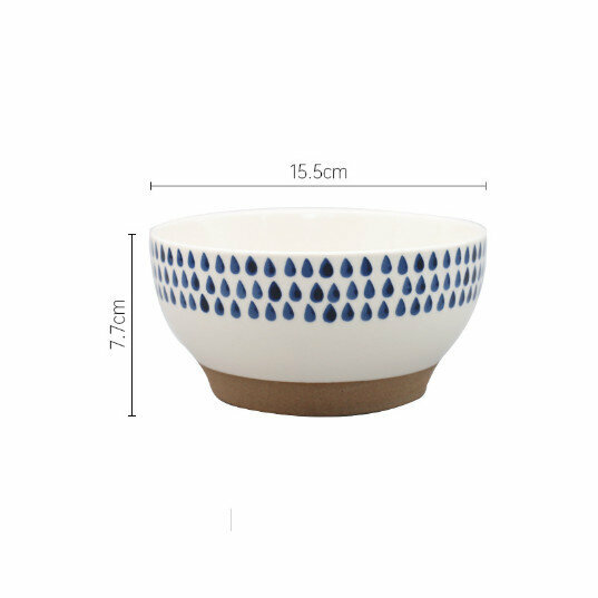 New style stoneware rice bowl and large soup bowl [Raindrop (6 inches)]
