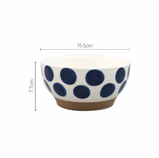 New stoneware rice bowl and large soup bowl [polka dot (6 inches)]