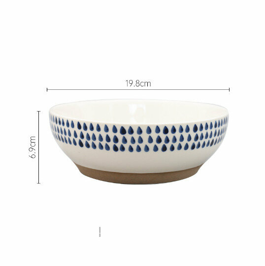 New stoneware rice bowl and large soup bowl [Raindrop (8 inches)]