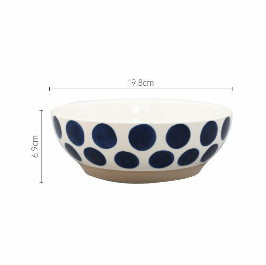 New stoneware rice bowl and large soup bowl [polka dot (8 inches)]