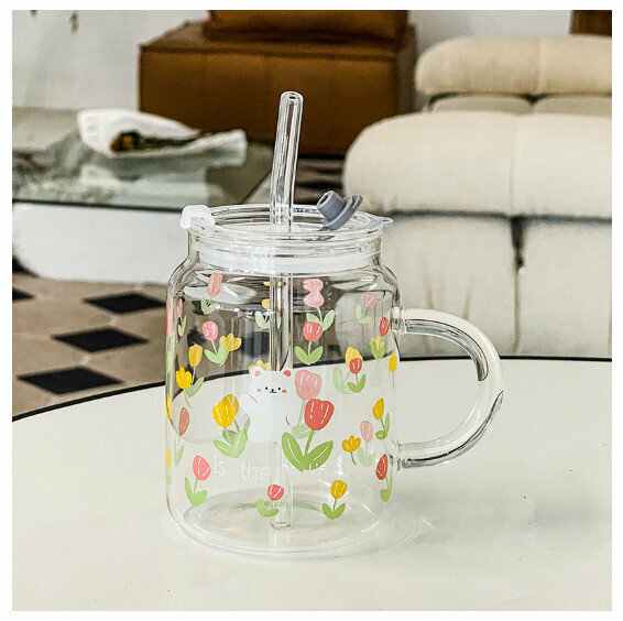 New glass cup [401-500ml] [Type B (Little Bear)]