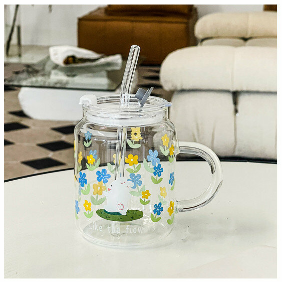 New glass cup [401-500ml] [Type C (little rabbit)]