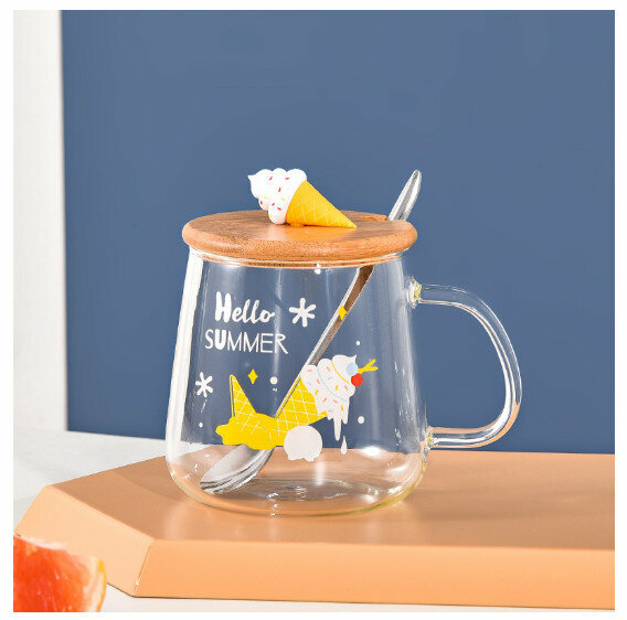 New glass cup [401-500ml] [Ice Cream Type B]