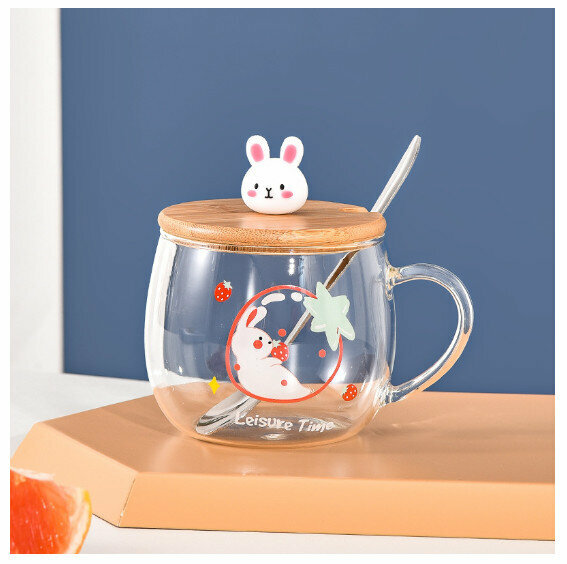 New glass cup [401-500ml] [Rabbit D style]