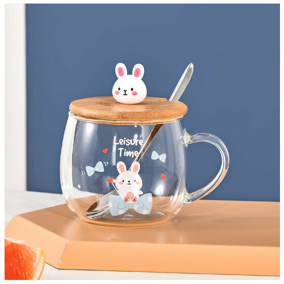 New glass cup [401-500ml] [Rabbit C style]