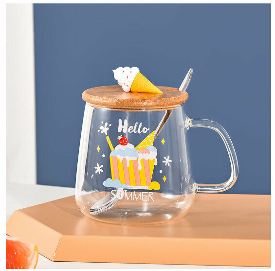 New glass cup [401-500ml] [Ice Cream Type C]