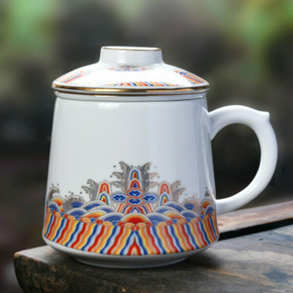 New tea and water separation ceramic office tea cup [Office Cup-Have]