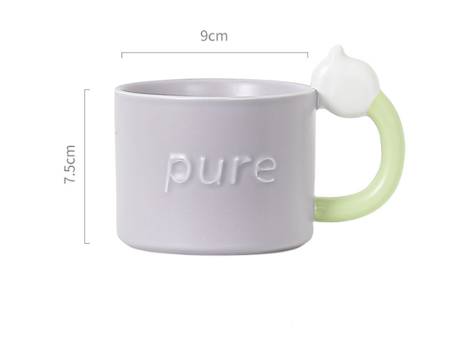New ceramic creative lily of the valley flower souvenir cup (Charming Purple-Lily of the Valley)