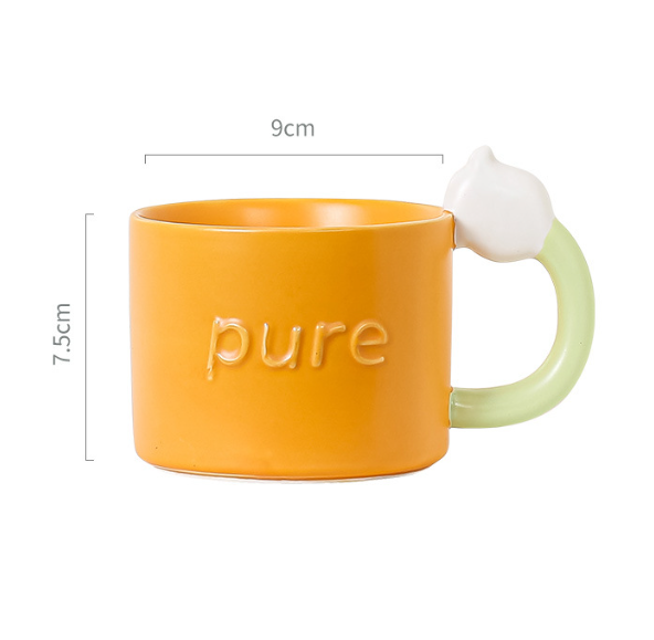 New ceramic creative lily of the valley flower souvenir cup (orange-lily of the valley flower)