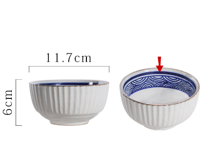 Hot selling small rice bowl (Xiangyun Blue 4.75*2.5 inch 1040 rice bowl)