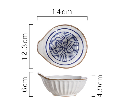 Hot selling rice bowl small bowl (Xiangyun blue 5.2*4.5 inch single ear bowl 1016)