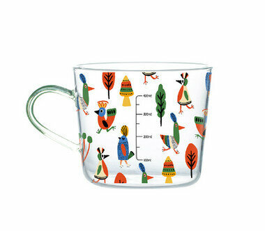 Hot-selling graduated glass high-temperature roasted flower craft cup (specification: chicken (500ml))