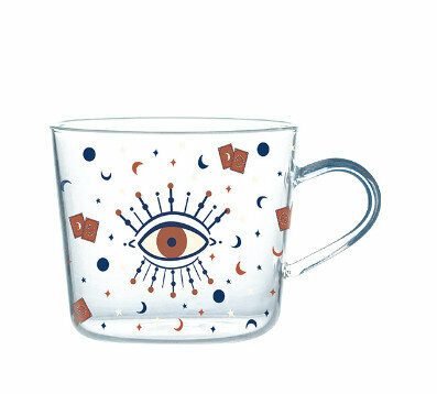 Hot-selling graduated glass high-temperature roasted flower craft cup (Specification: Galaxy A (500ml))