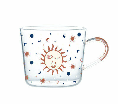 Hot-selling graduated glass high-temperature roasted flower craft cup (Specification: Galaxy B (500ml))
