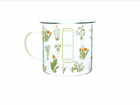 Hot selling high borosilicate heat-resistant glass graduated cup (specification: Xiaocaoling 360ml)