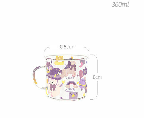 Hot selling high borosilicate heat-resistant glass graduated cup (specification: Dream as Horse 360ml)