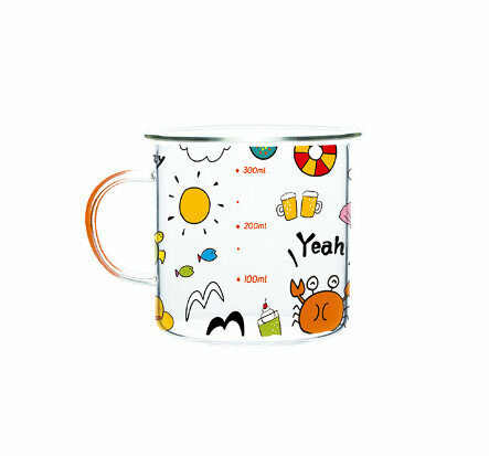 Hot selling high borosilicate heat-resistant glass graduated cup (specification: Little Sonny 360ml)