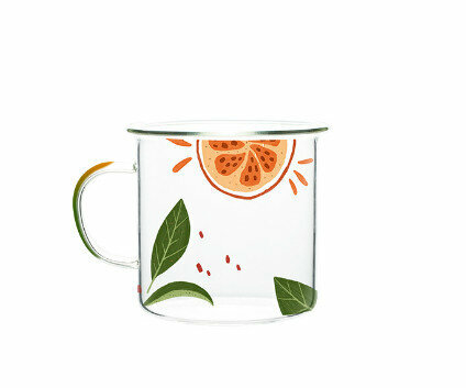 Hot selling high borosilicate heat-resistant glass graduated cup (specification: small large orange 360ml)