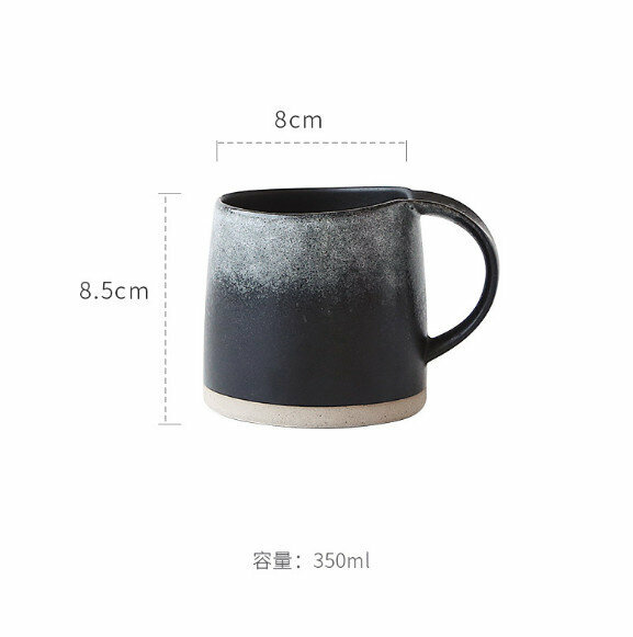 Hot Selling Retro Stoneware Coffee Cup (Day and Night Cup-Dark Night) [Short Style]