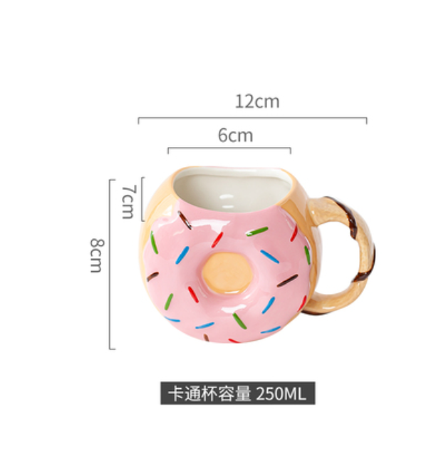 Hot selling creative ceramic donut water cup