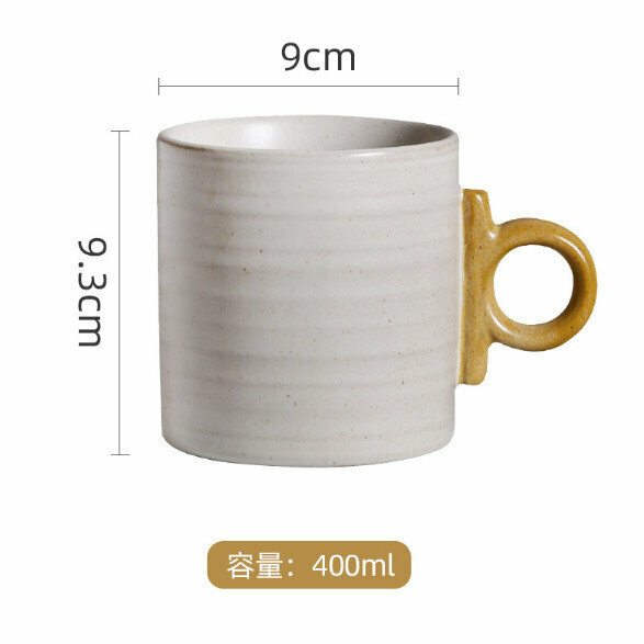 Hot selling stoneware matte hanging ear coffee cup (yellow with round ears)