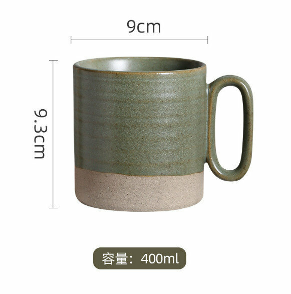 Hot selling stoneware matte hanging ear coffee cup (long ear green)