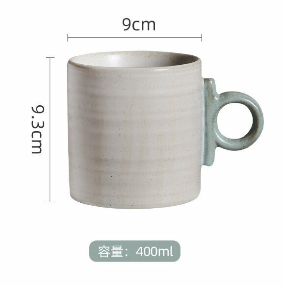 Hot selling stoneware matte hanging ear coffee cup (round ear green)