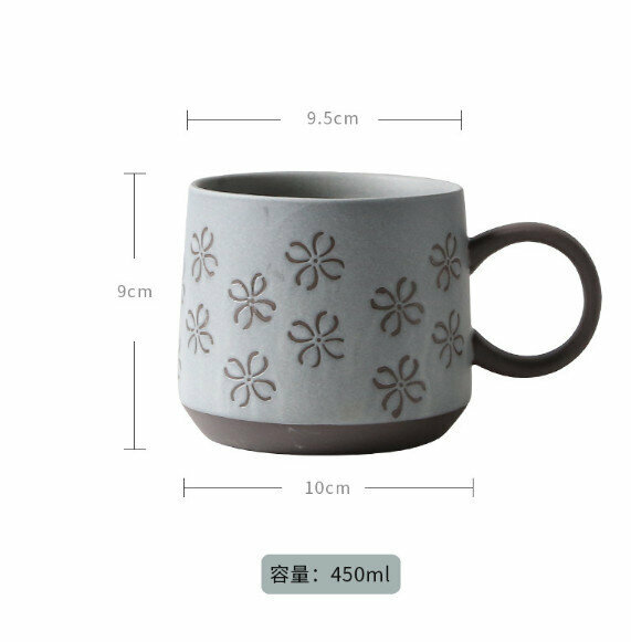 Hot selling vintage stoneware coffee cup (four leaf clover)