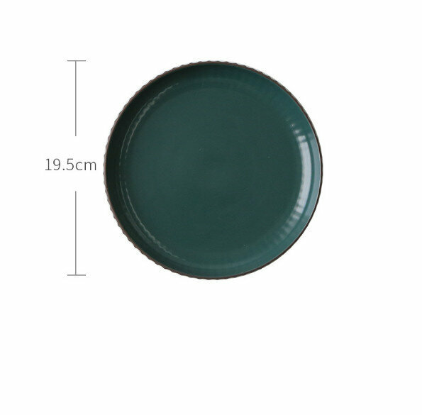 Popular matte color glazed ceramic plate (folded tableware-7.6 inch green disc)