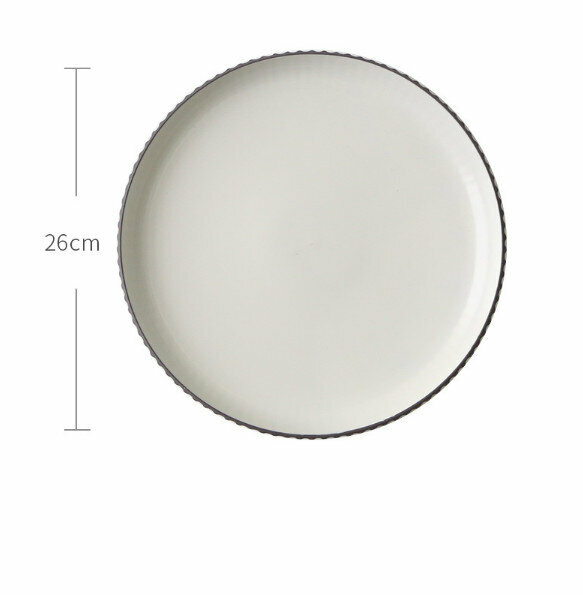 Popular matte color glazed ceramic plate (folded tableware-10-inch white large round plate)