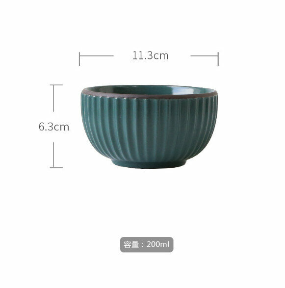 Popular matte glaze ceramic bowl (folded tableware-4.5 inch green rice bowl)
