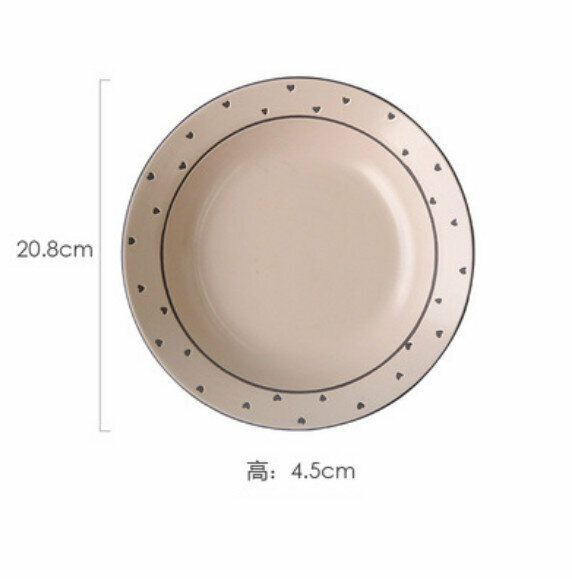 Popular embossed ceramic plate (8-inch deep black soil plate-love)