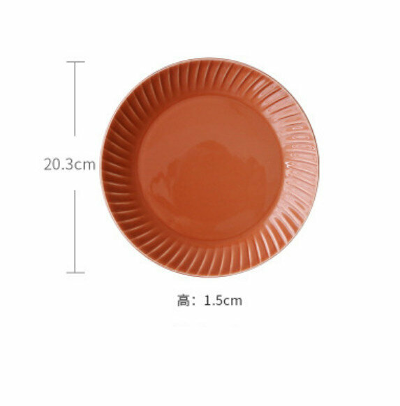 Popular spiral pattern glazed ceramic plate (8-inch small disc - orange)