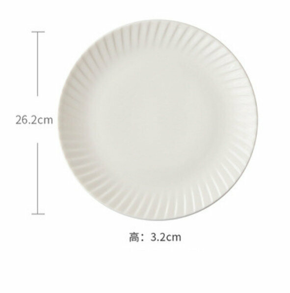 Popular spiral pattern glazed ceramic plate (10.3-inch large disc - white)