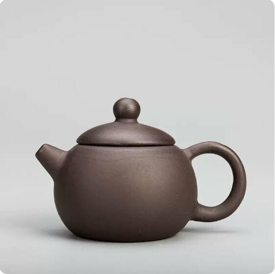 Hot style simple purple sand fingertip teapot (black mud Xishi teapot)