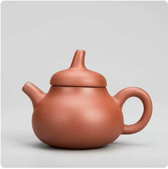 Popular simple purple sand fingertip teapot (red mud pumpkin teapot)