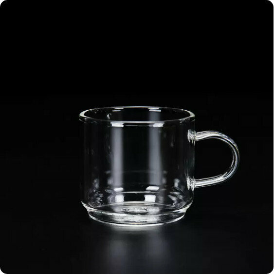 爆款耐高溫玻璃茶杯（直口單杯透明把）【尺寸：長8.7cm高5.7cm容量130ml】