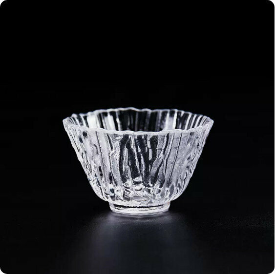 Popular high temperature resistant glass tea cup (wood grain straight cup) [size: length 7.2cm, height 4.5cm, capacity 70ml]