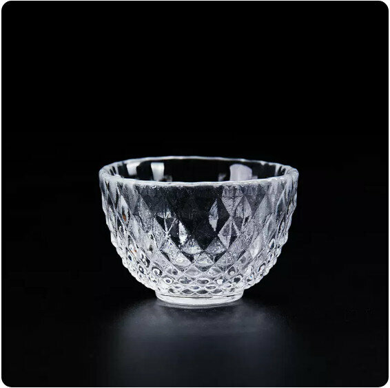 Popular high-temperature resistant glass tea cup (diamond-shaped bowl mouth cup) [size: length 6.6cm, height 4.6cm, capacity 70ml]
