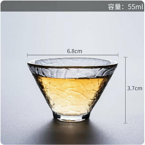 爆款家用加厚耐熱玻璃茶杯（鹿紋斗笠杯）