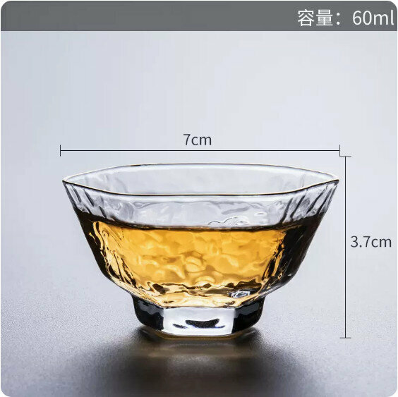 爆款家用加厚耐熱玻璃茶杯（宏虎D1金邊品杯）