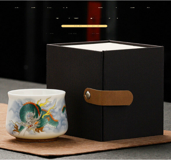 爆款陶瓷茶杯/單個【飛龍在天（09款）】【規格：7.7*6.1cm容量140ml】
