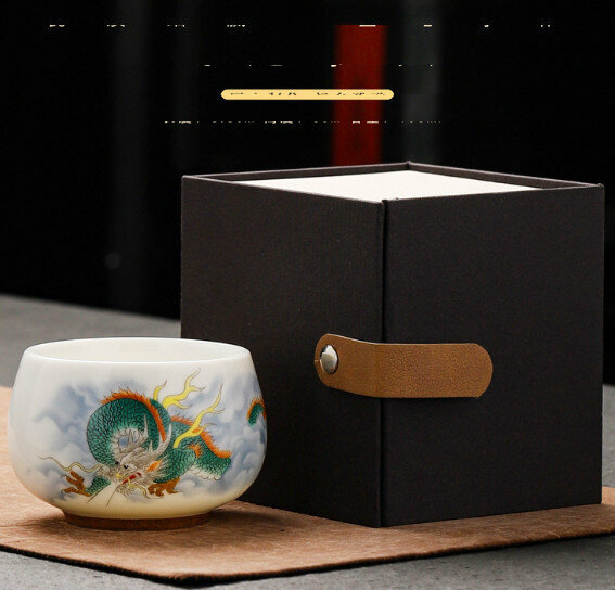 爆款陶瓷茶杯/單個【飛龍在天（11款）】【規格：7.7*6.1cm容量140ml】