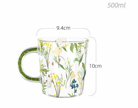 Popular cartoon glass (specifications: green (500ml))