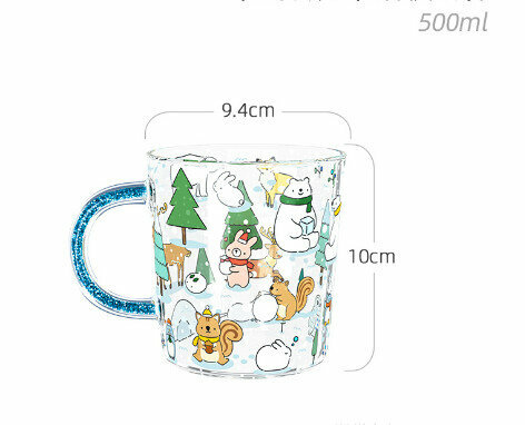 Popular cartoon glass (specification: snow (500ml))