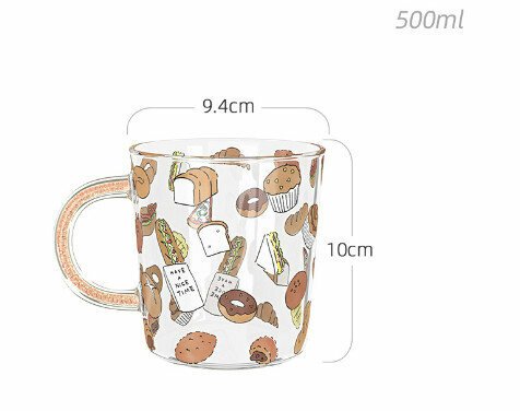 Popular cartoon glass (specifications: French bag (500ml))