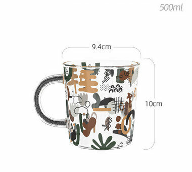 Popular cartoon glass (specification: Sundae A (500ml))