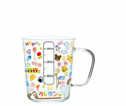 Popular glass cartoon with scale (specification: black crayon weather glass (400ml))