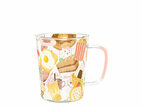 Popular glass cartoon with scale (specification: donut glass (400ml))