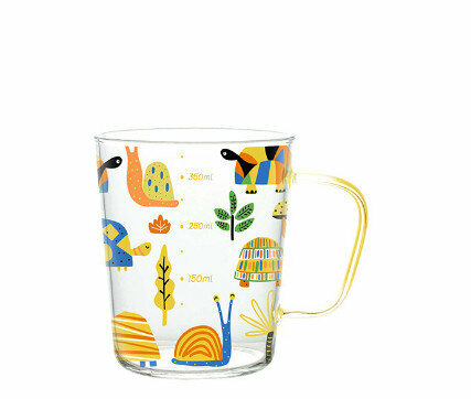 Popular glass cartoon with scale (specification: Brazilian turtle glass (400ml))